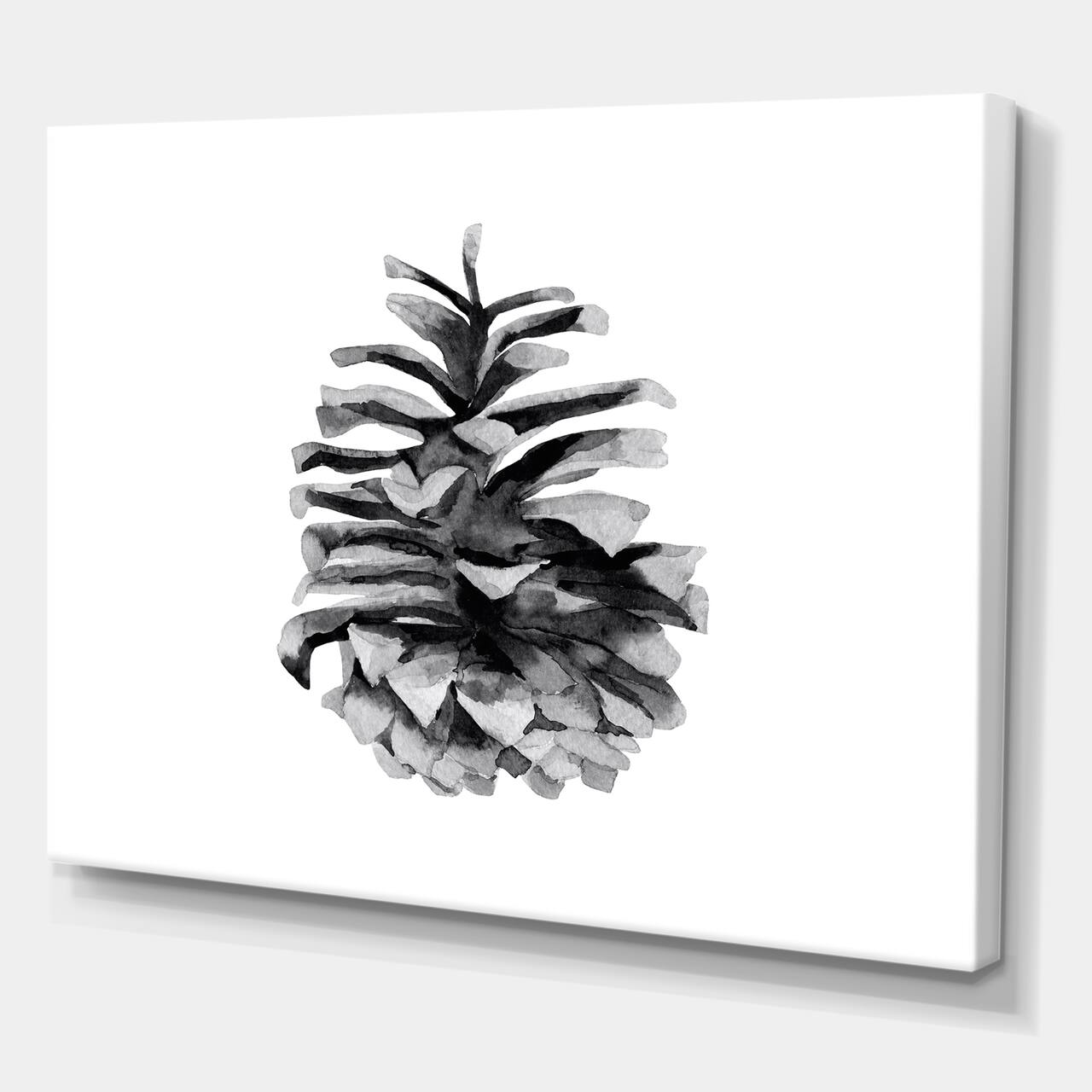 Designart - Conifer Cone Monochrome - Traditional Canvas Wall Art Print